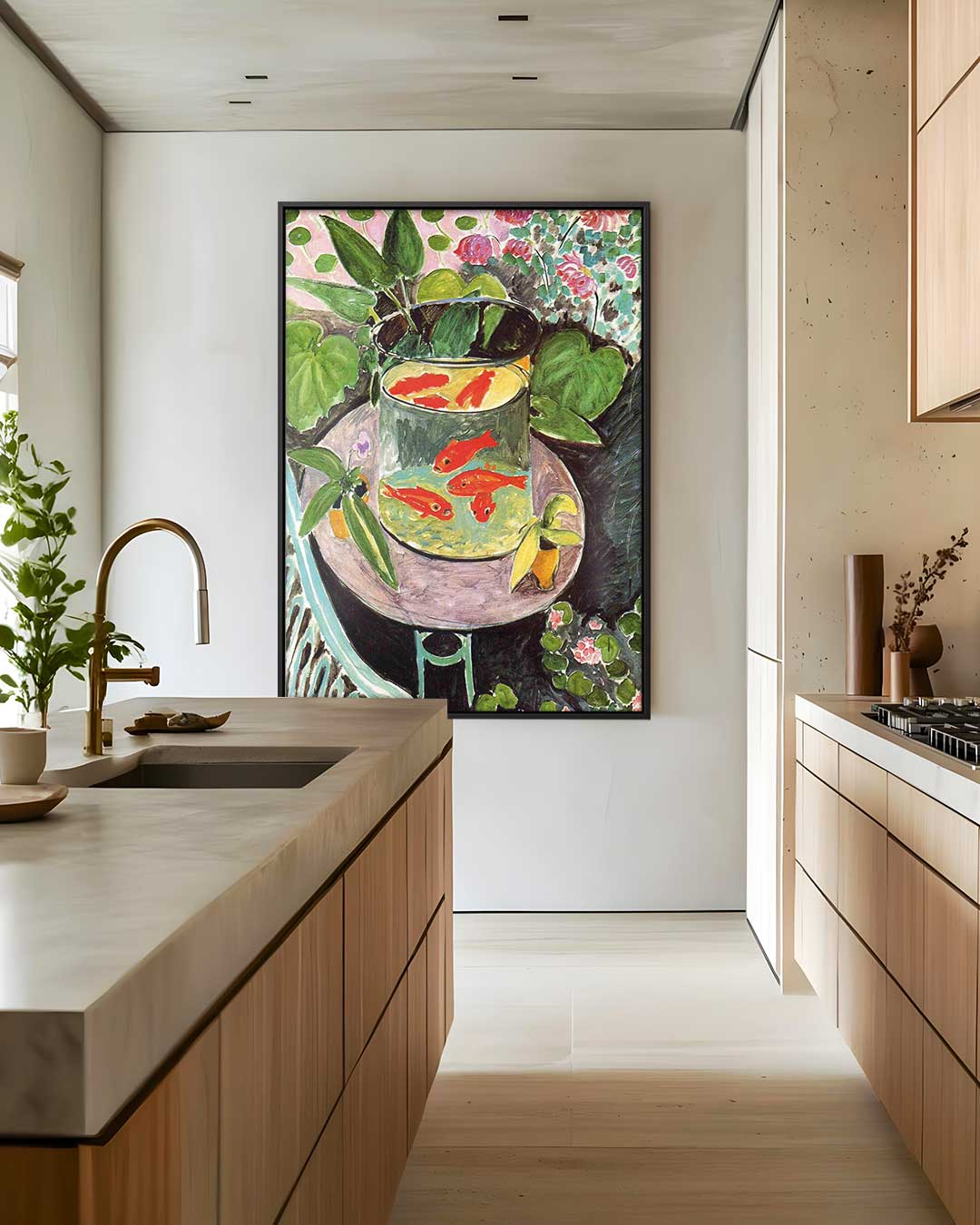 Goudvissen in de Tuin Kunstwerk-canvas-dibond-plexiglas-wanddecoratie-WallArtistic