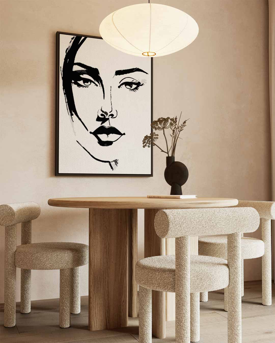 Minimalistisch Portret Kunstwerk-canvas-dibond-plexiglas-wanddecoratie-WallArtistic