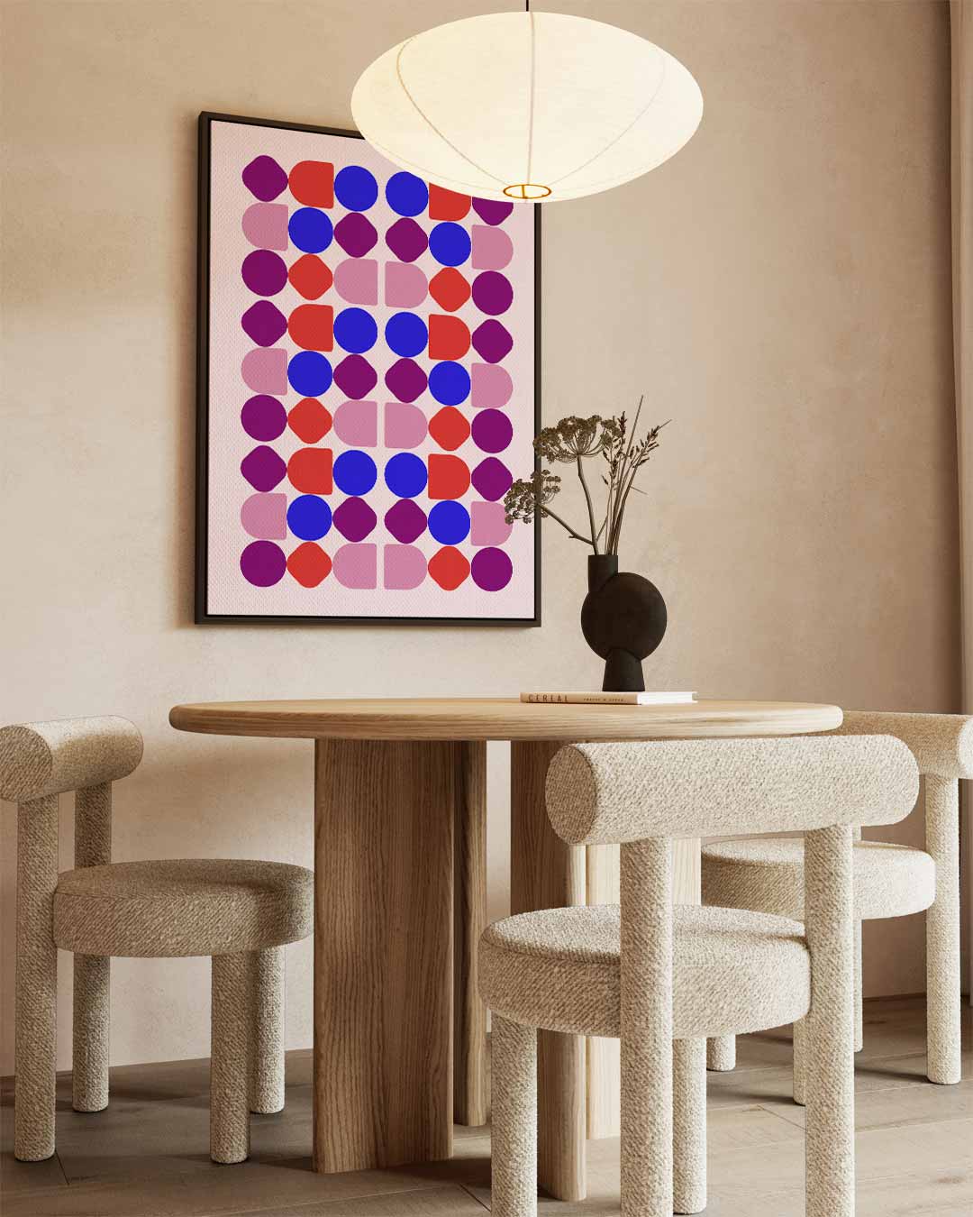 Kleurrijke Geometrische Compositie Kunstwerk-canvas-dibond-plexiglas-wanddecoratie-WallArtistic