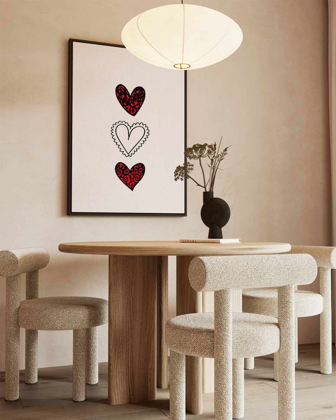 Drie Harten Inspiratie Kunstwerk-canvas-dibond-plexiglas-wanddecoratie-WallArtistic
