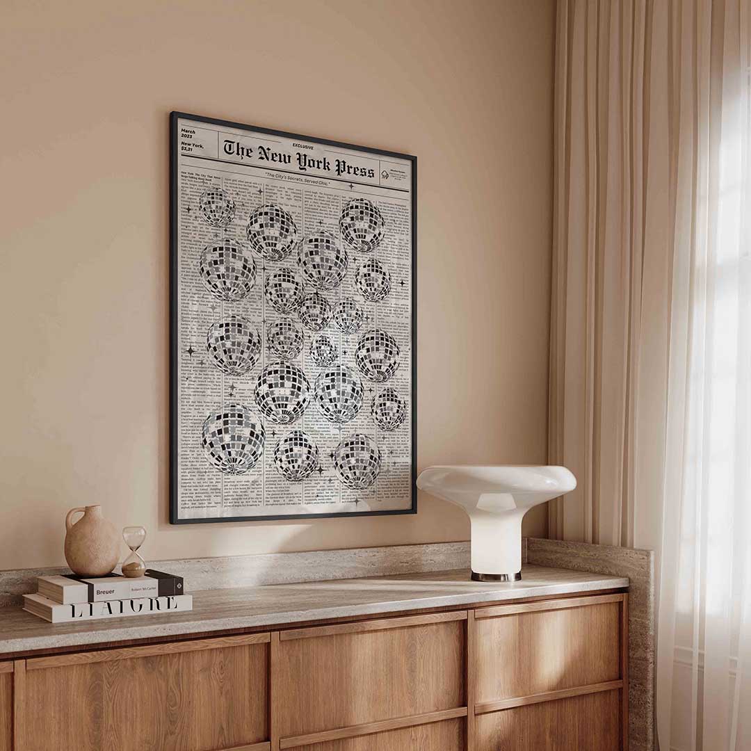 Disco ball patroon Poster