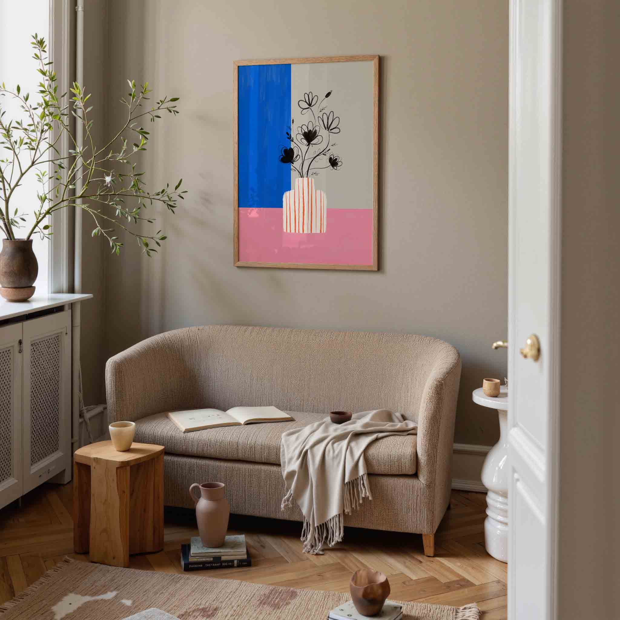 Bloemen in vaas Poster