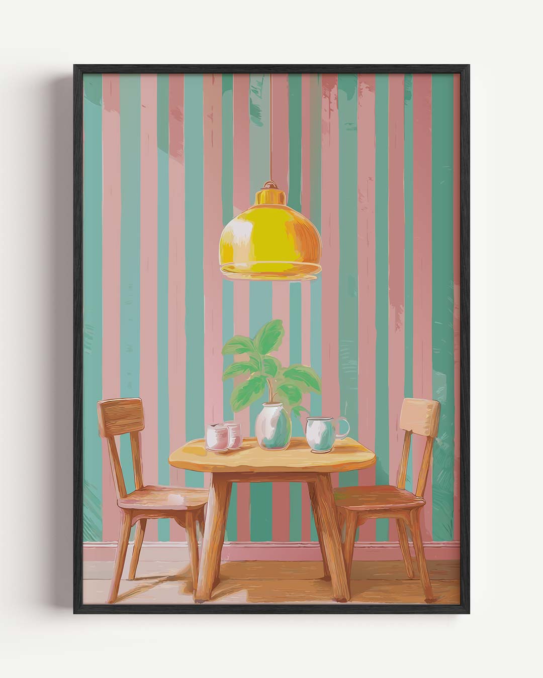 Gezellige Retro Keukenhoek Poster-WallArtistic