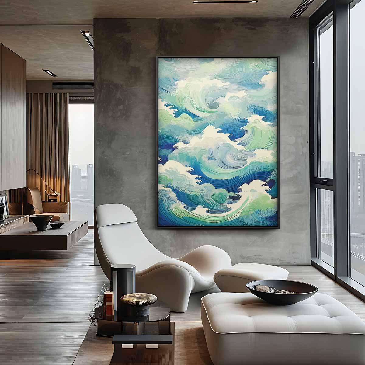 Golvende Getijden Kunstwerk-canvas-dibond-plexiglas-wanddecoratie-WallArtistic