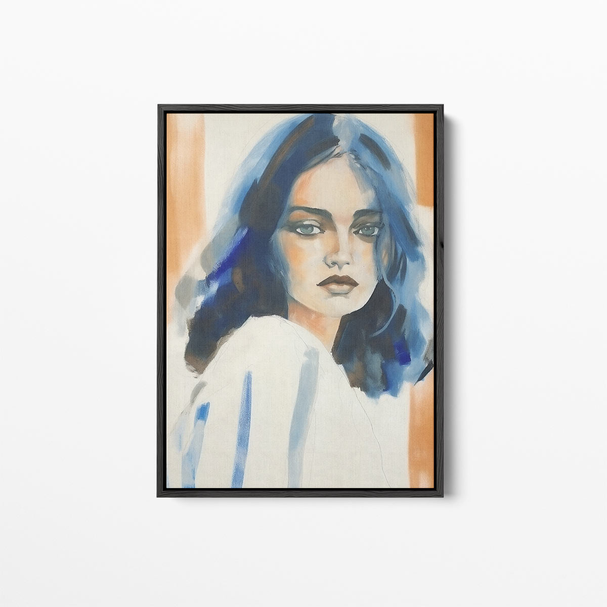 Dromerige Blik in Blauw Kunstwerk-canvas-dibond-plexiglas-wanddecoratie-WallArtistic