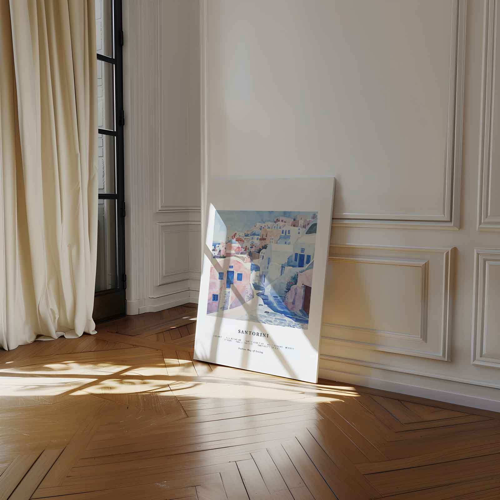 Santorini Dromen Kunstwerk-canvas-dibond-plexiglas-wanddecoratie-WallArtistic