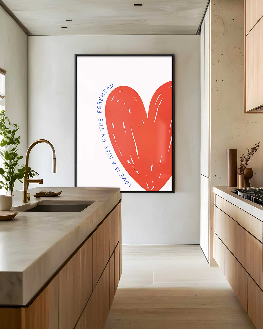 Hartelijke Kuskunst Kunstwerk-canvas-dibond-plexiglas-wanddecoratie-WallArtistic
