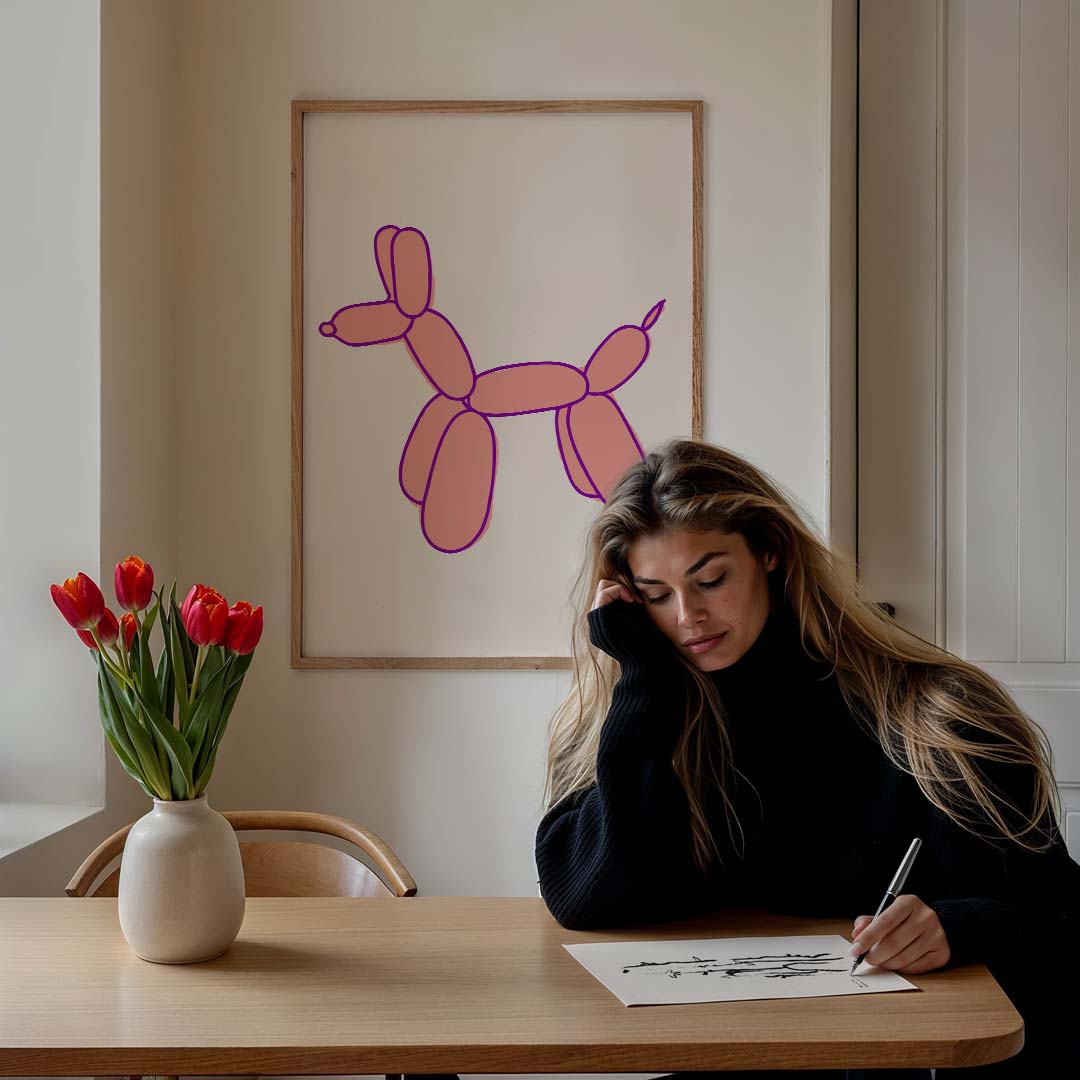 Speelse Ballonhond Poster-WallArtistic