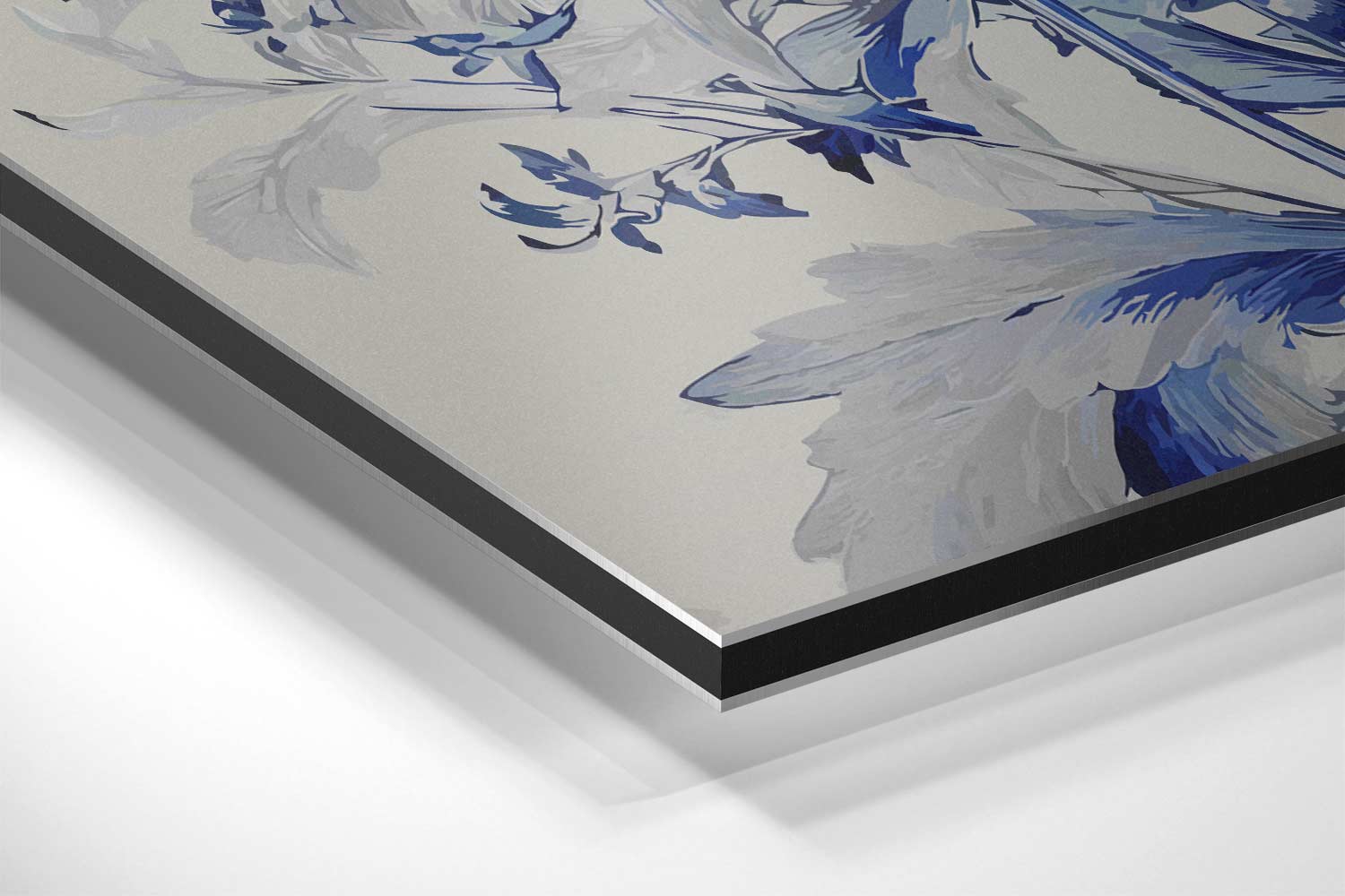 Bloemboeket in Blauw Kunstafdruk Kunstwerk-canvas-dibond-plexiglas-wanddecoratie-WallArtistic