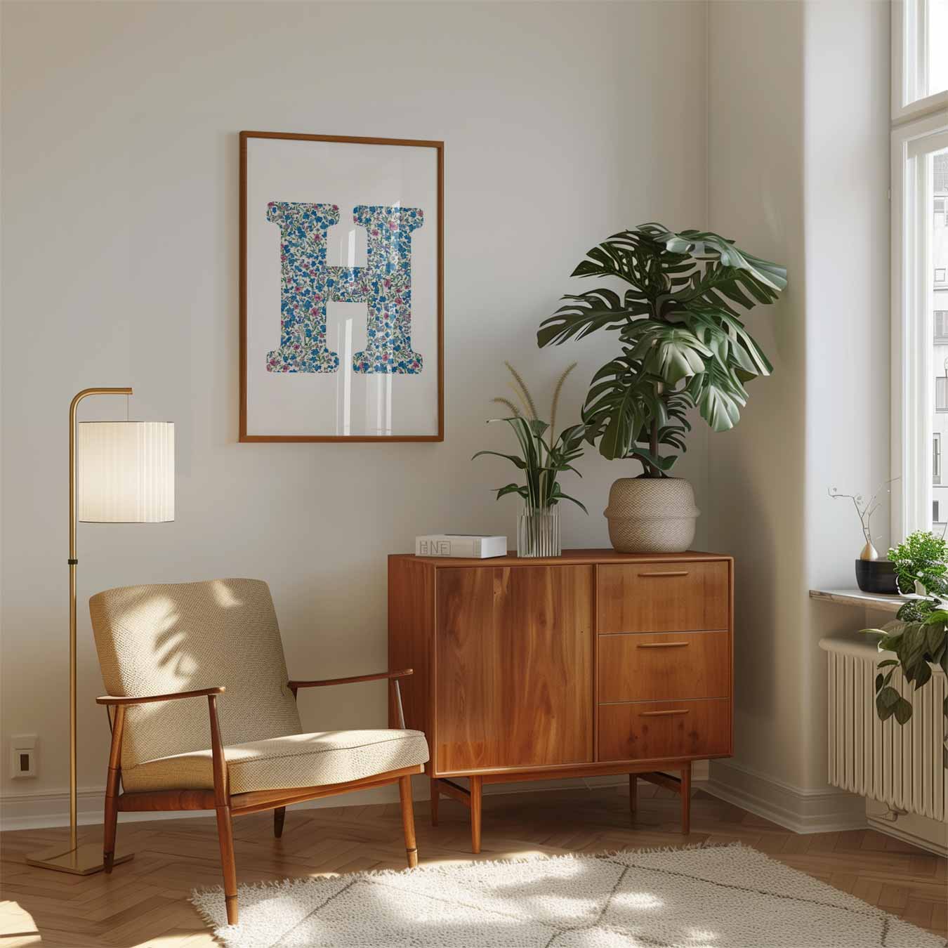 Bloemen Initialen Poster