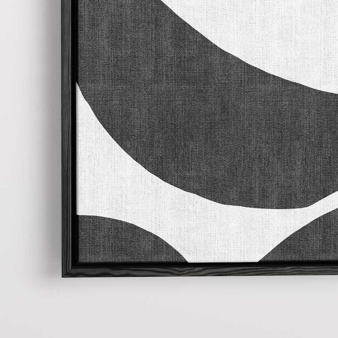 Zwarte Golven op Witte Achtergrond Kunstwerk-canvas-dibond-plexiglas-wanddecoratie-WallArtistic