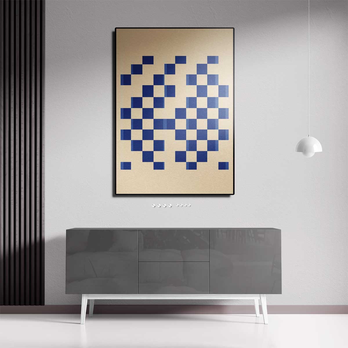 Ritmisch Blauwe Vlakken Kunstwerk-canvas-dibond-plexiglas-wanddecoratie-WallArtistic