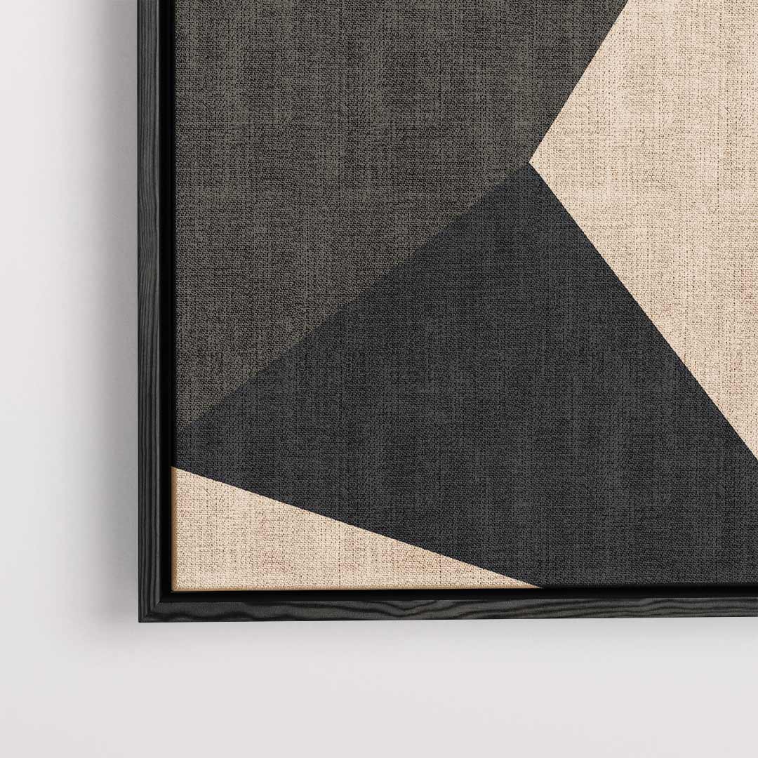 Abstracte Contrasten in Beige en Zwart Kunstwerk-canvas-dibond-plexiglas-wanddecoratie-WallArtistic