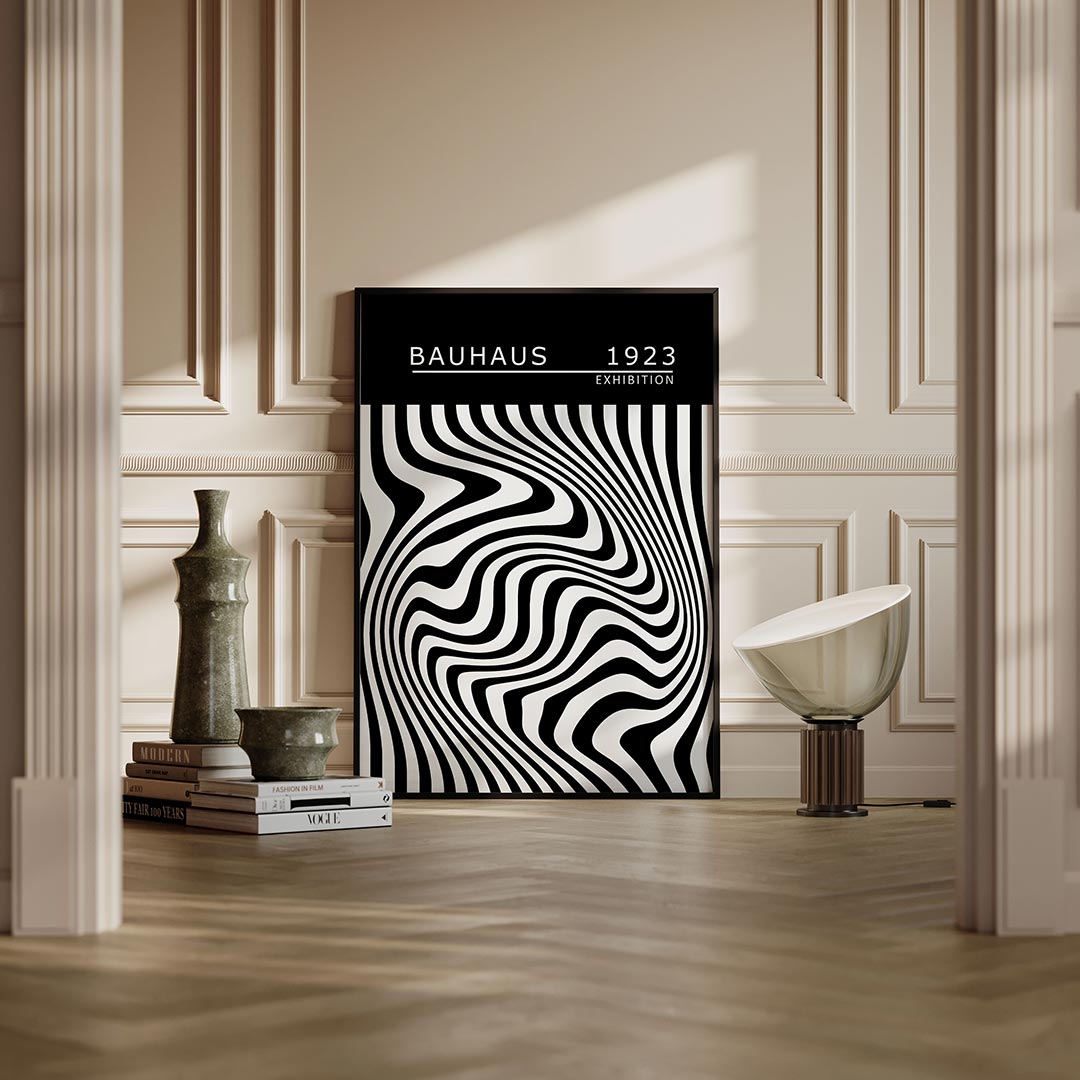 Zwart wit golven Poster
