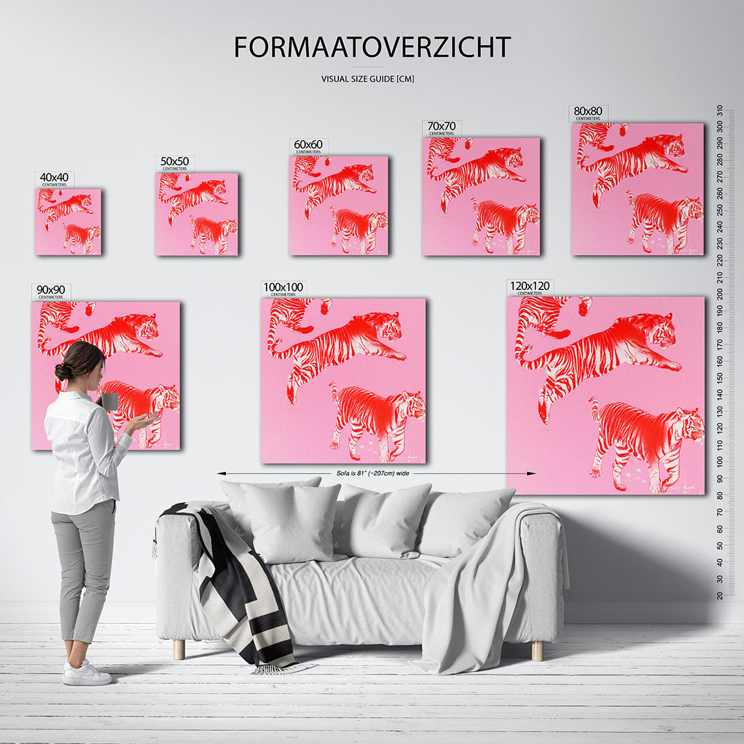 Dynamische tijgers Kunstwerk
