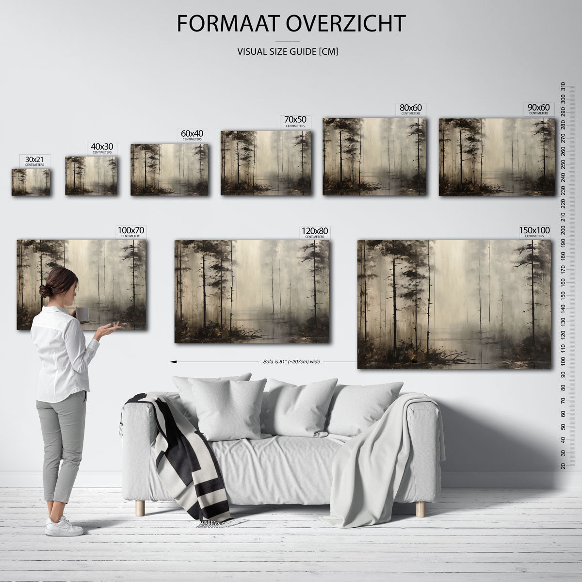 Bomen in mist Poster
