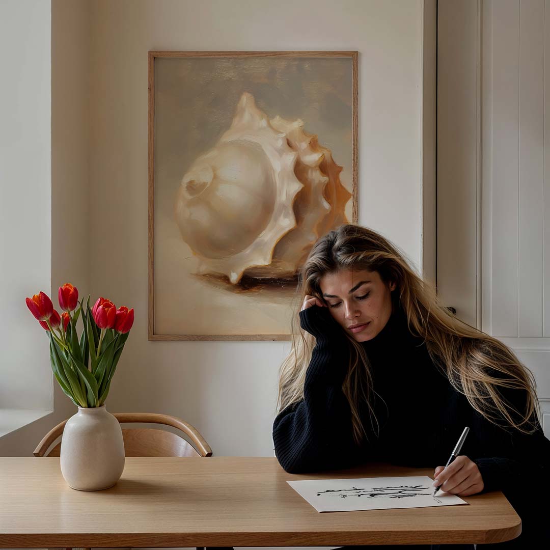 Strandachtige Schelpenposter-WallArtistic