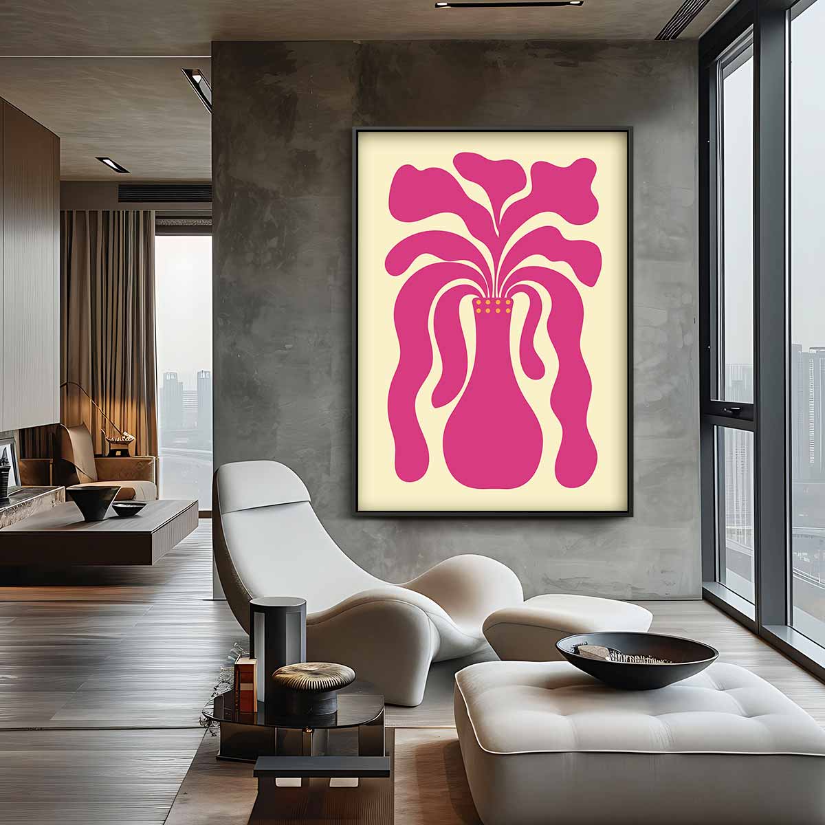 Abstracte Vaas met Organische Vormen Kunstwerk-canvas-dibond-plexiglas-wanddecoratie-WallArtistic