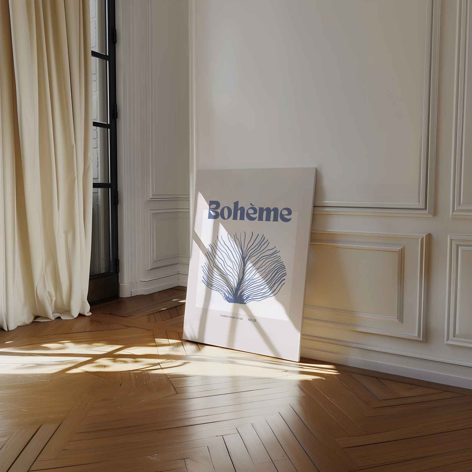 Bohème Zeebloem Illustratie Kunstwerk-canvas-dibond-plexiglas-wanddecoratie-WallArtistic