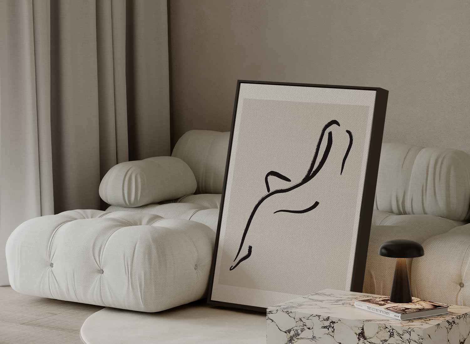 Minimalistische Lijnkunst Kunstwerk-canvas-dibond-plexiglas-wanddecoratie-WallArtistic