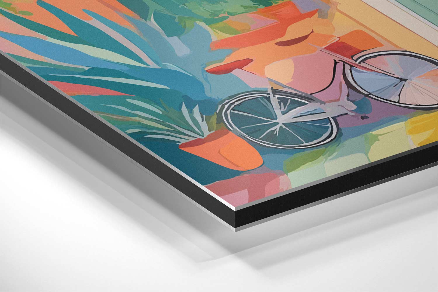 Zonnige Mediterrane Gevel Kunstwerk-canvas-dibond-plexiglas-wanddecoratie-WallArtistic