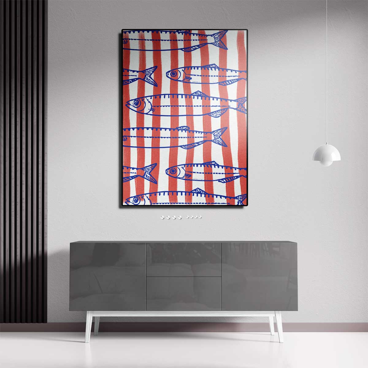 Vrolijke Vissenstrepen Kunstwerk-canvas-dibond-plexiglas-wanddecoratie-WallArtistic