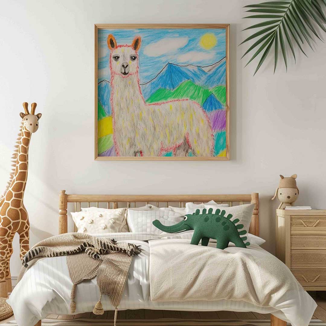 Lama in berglandschap Poster