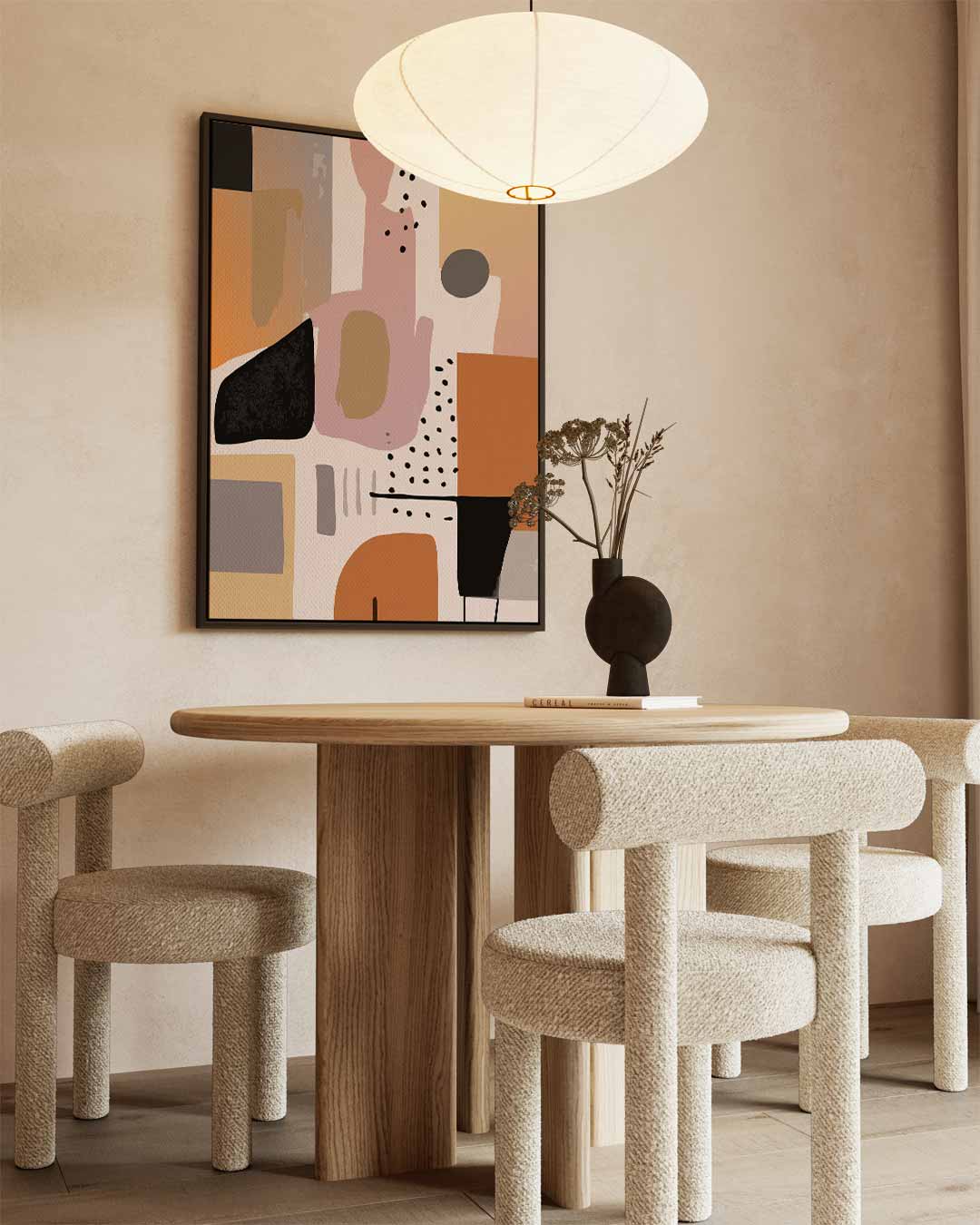 Abstracte Bruine Harmonie Kunstwerk-canvas-dibond-plexiglas-wanddecoratie-WallArtistic