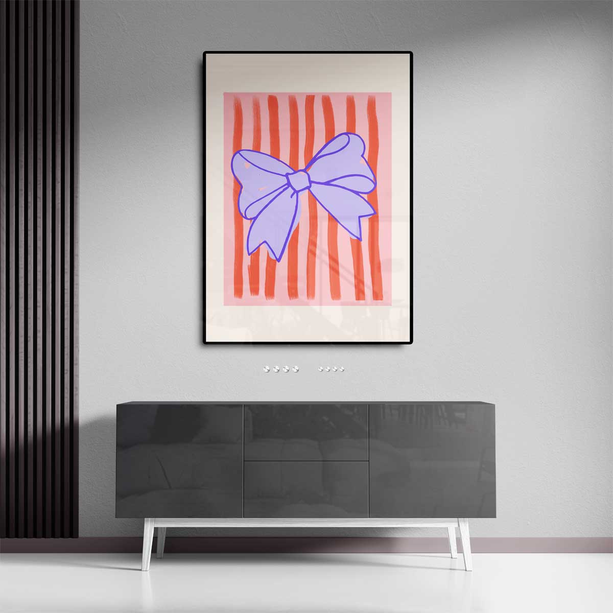 Vrolijke Strik met Strepen Kunstwerk-canvas-dibond-plexiglas-wanddecoratie-WallArtistic