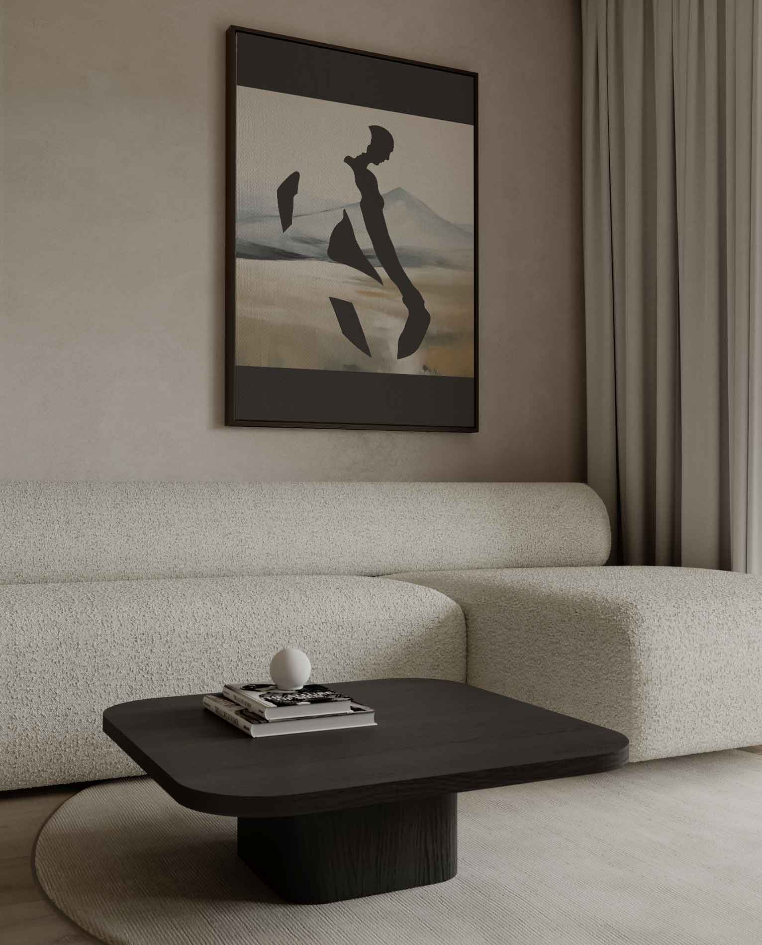 Silhouet in de Bergen Kunstwerk-canvas-dibond-plexiglas-wanddecoratie-WallArtistic