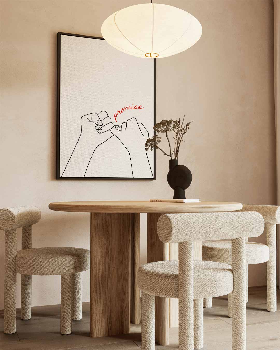 Pinky Promise Illustratie Kunstwerk-canvas-dibond-plexiglas-wanddecoratie-WallArtistic