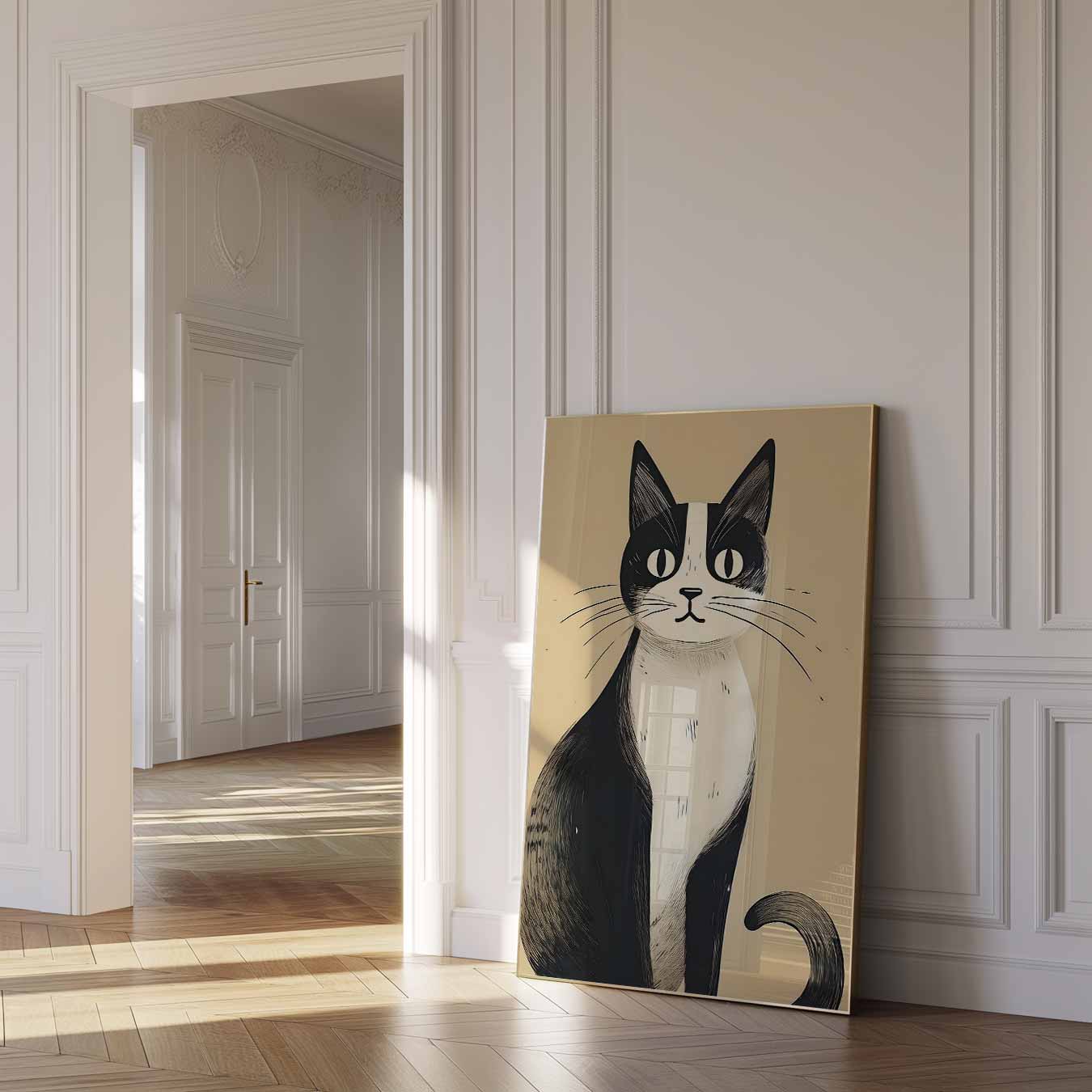 Stijlvolle Kattenillustratie Poster-WallArtistic