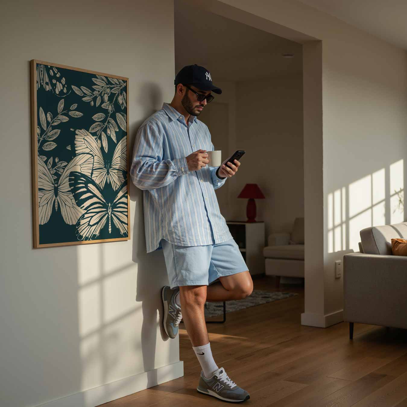 Betoverende Vlinders en Olijftakken Poster-WallArtistic