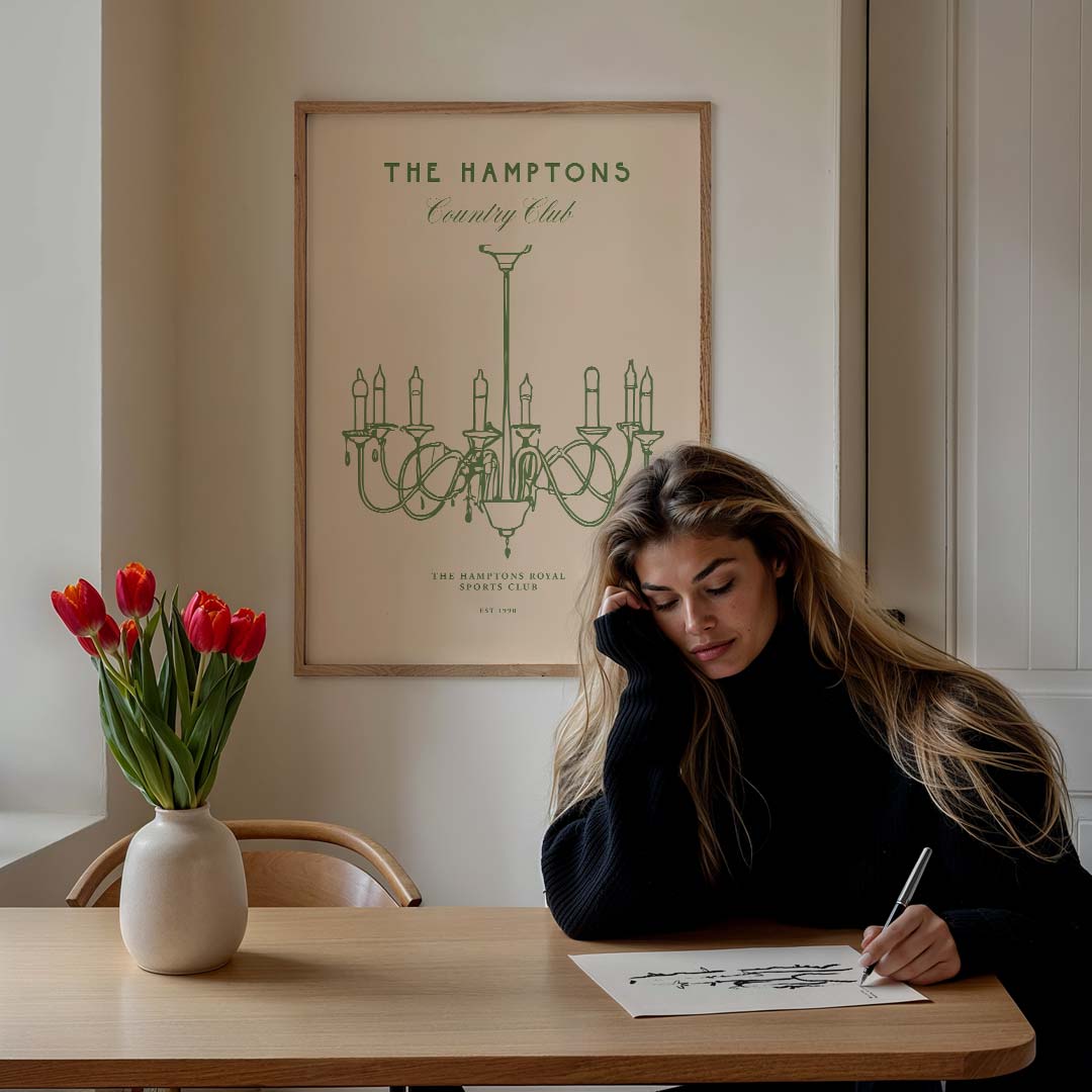 Elegante Hamptons Kroonluchter Poster-WallArtistic