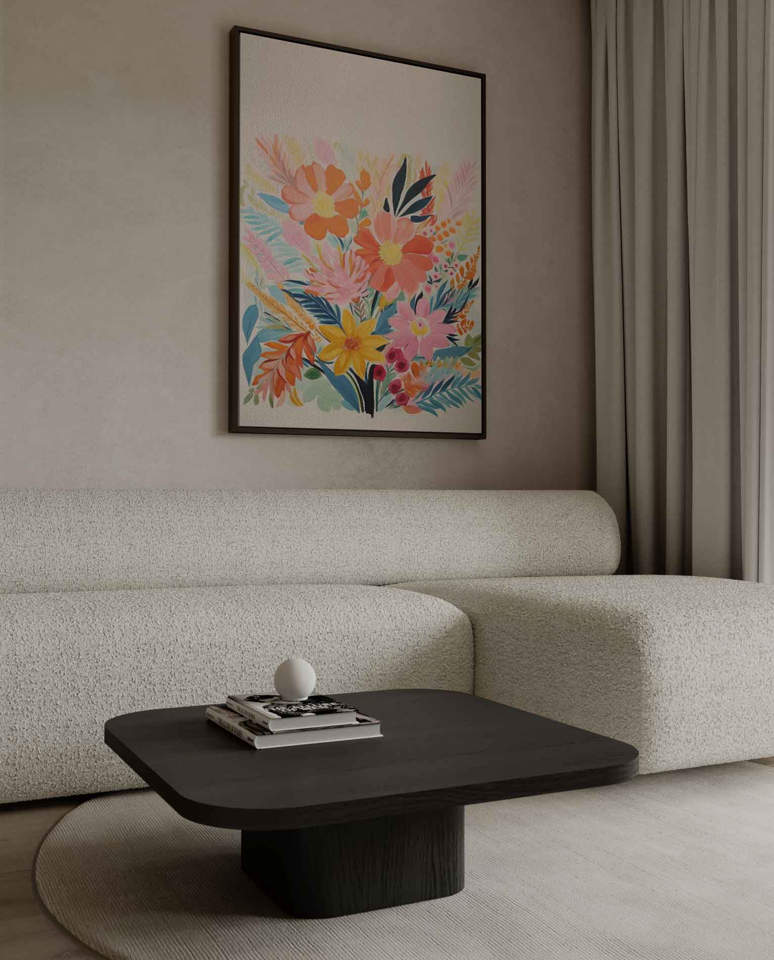 Kleurrijke Bloemenpracht Kunstwerk-canvas-dibond-plexiglas-wanddecoratie-WallArtistic