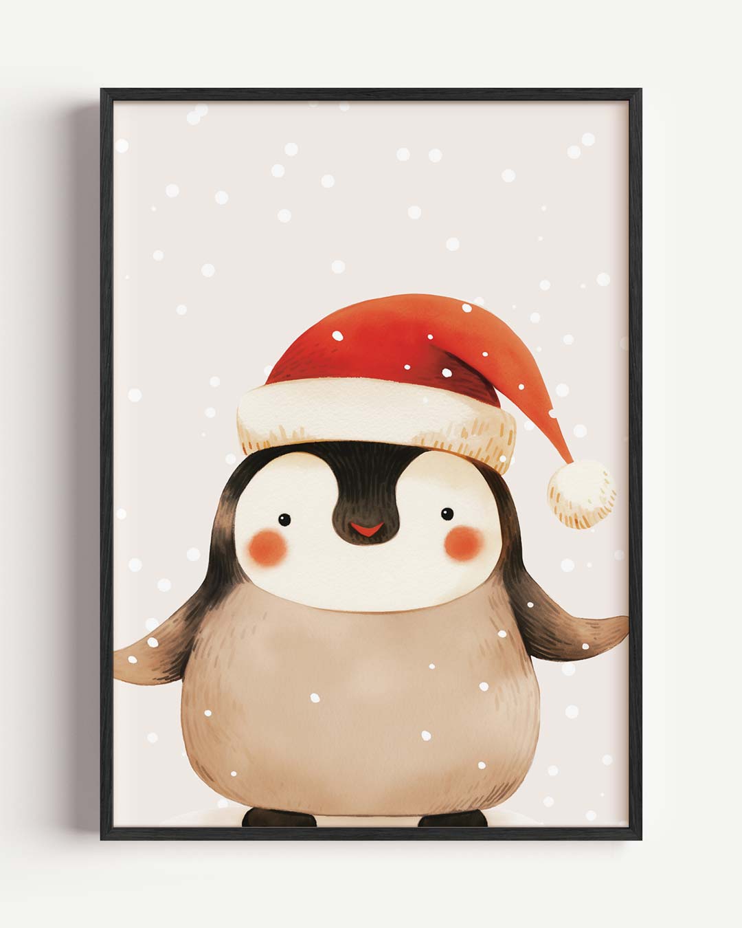 Winterse Pinguïn Vrolijkheid Poster-WallArtistic