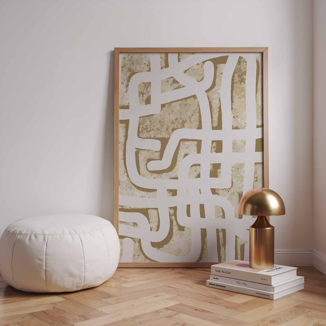 Abstracte Beige Patronen Poster-WallArtistic