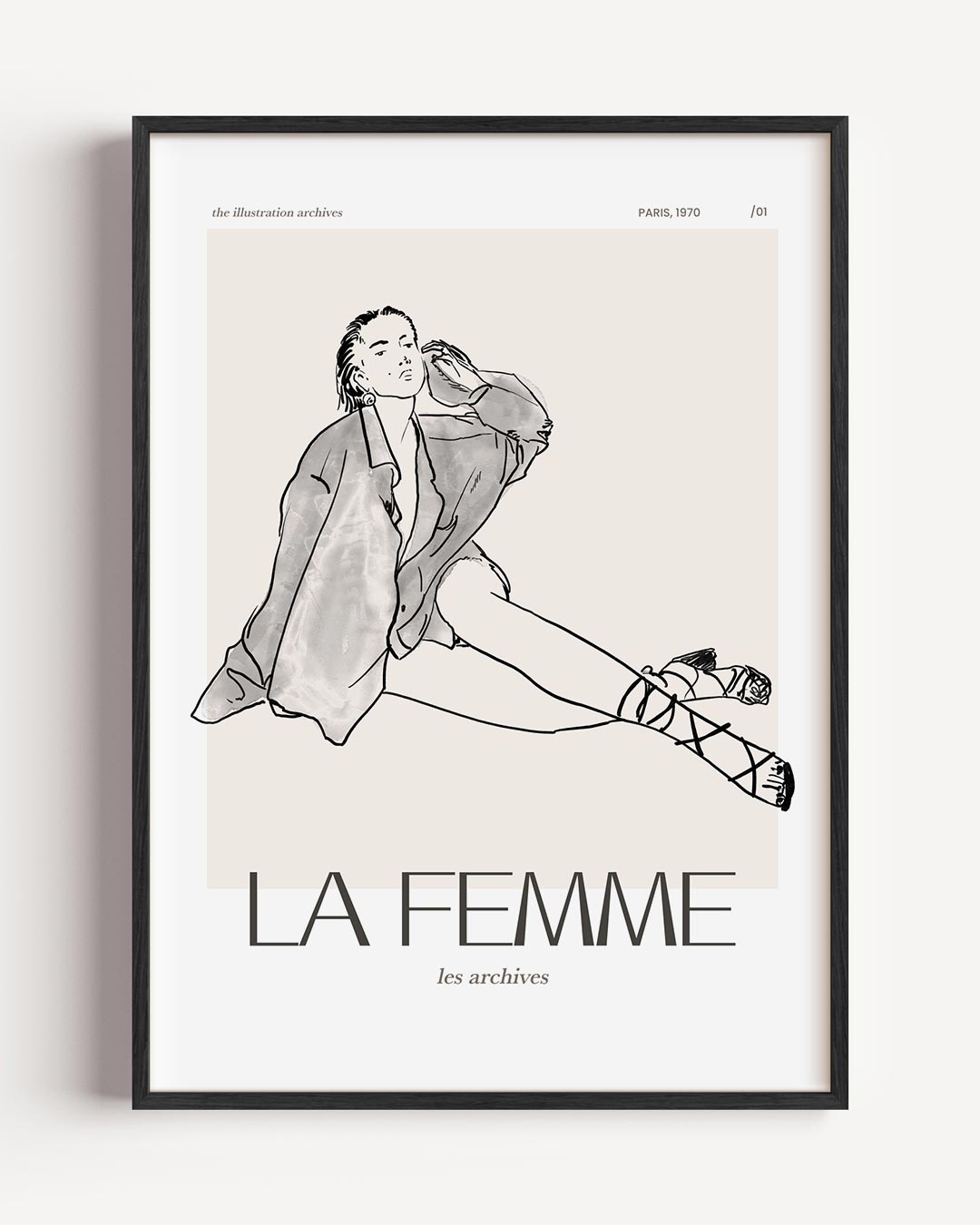 Vintage Paris Vrouwensilhouet Poster-WallArtistic