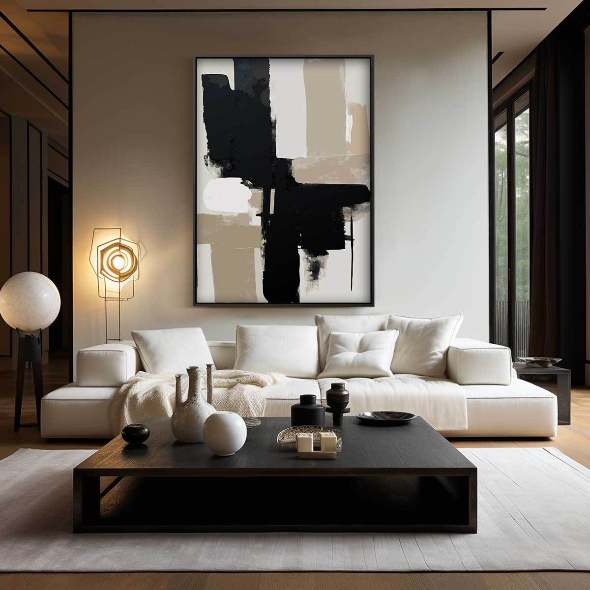 Abstracte Contrasten Kunstwerk-canvas-dibond-plexiglas-wanddecoratie-WallArtistic