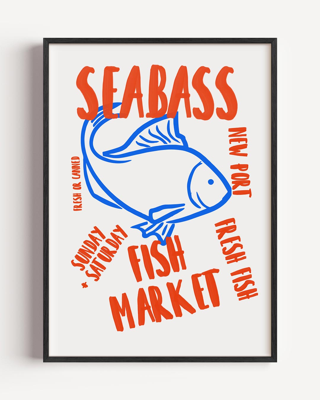 Seabass Vismarkt Poster-WallArtistic