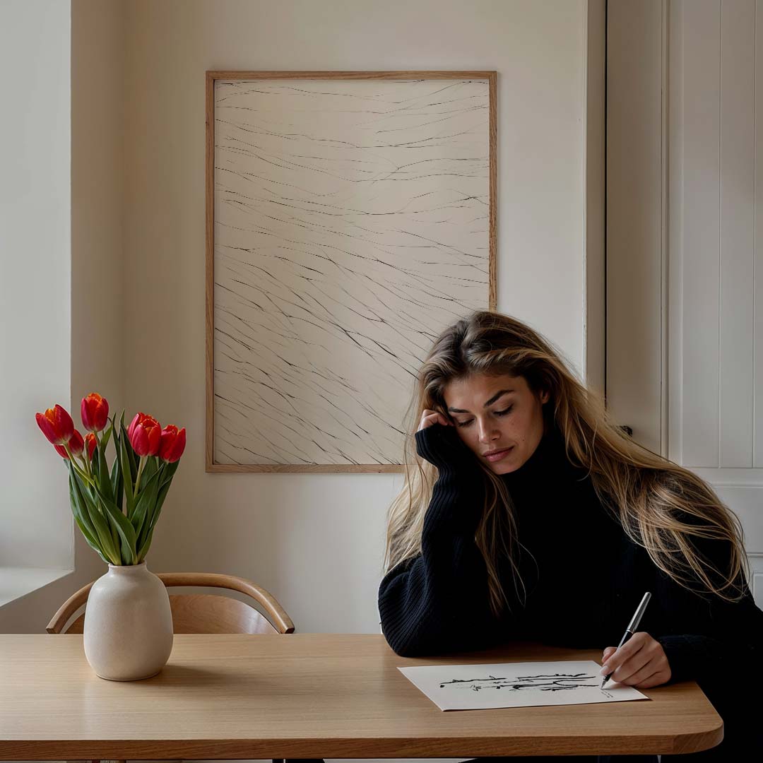 Abstracte Lijnenspel Poster-WallArtistic