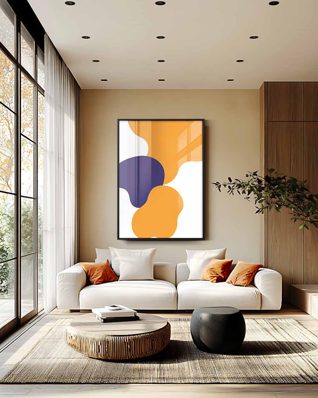 Vloeiende Vormen in Kleur Kunstwerk-canvas-dibond-plexiglas-wanddecoratie-WallArtistic
