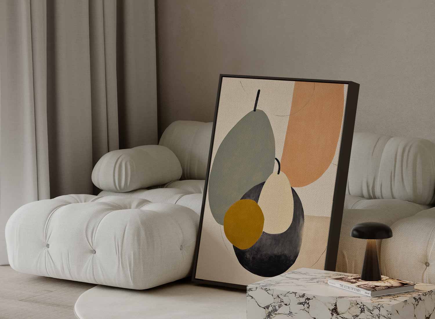 Organische Harmonie in Pastel Kunstwerk-canvas-dibond-plexiglas-wanddecoratie-WallArtistic