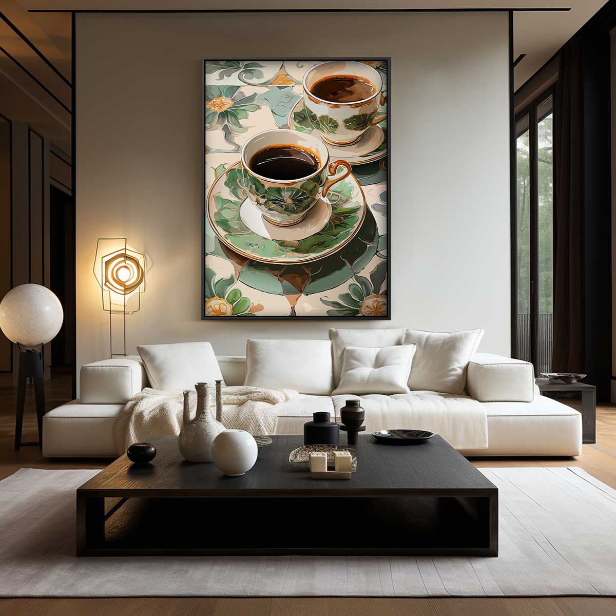 Kunstzinnige Koffie-ervaring Kunstwerk-canvas-dibond-plexiglas-wanddecoratie-WallArtistic