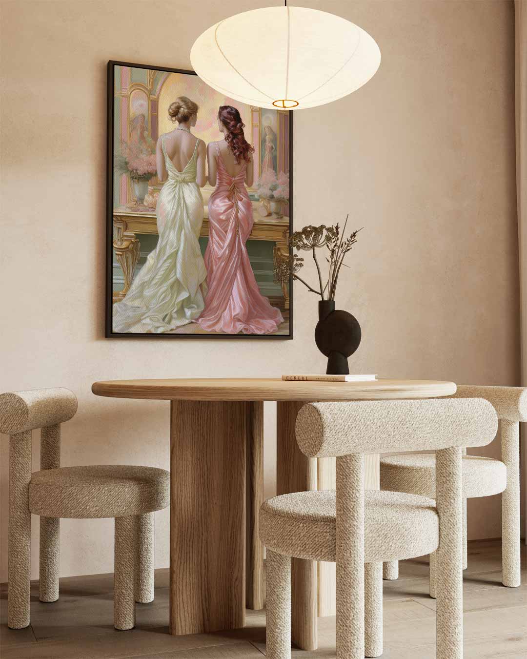 Elegante Avond in Pastel Kunstwerk-canvas-dibond-plexiglas-wanddecoratie-WallArtistic