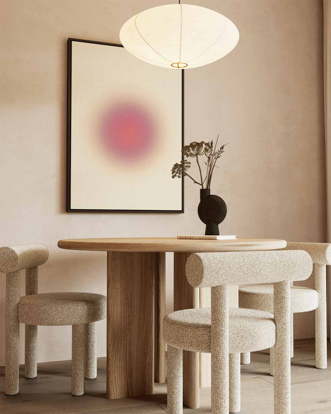 Vervagende Roze Cirkel Kunstwerk-canvas-dibond-plexiglas-wanddecoratie-WallArtistic
