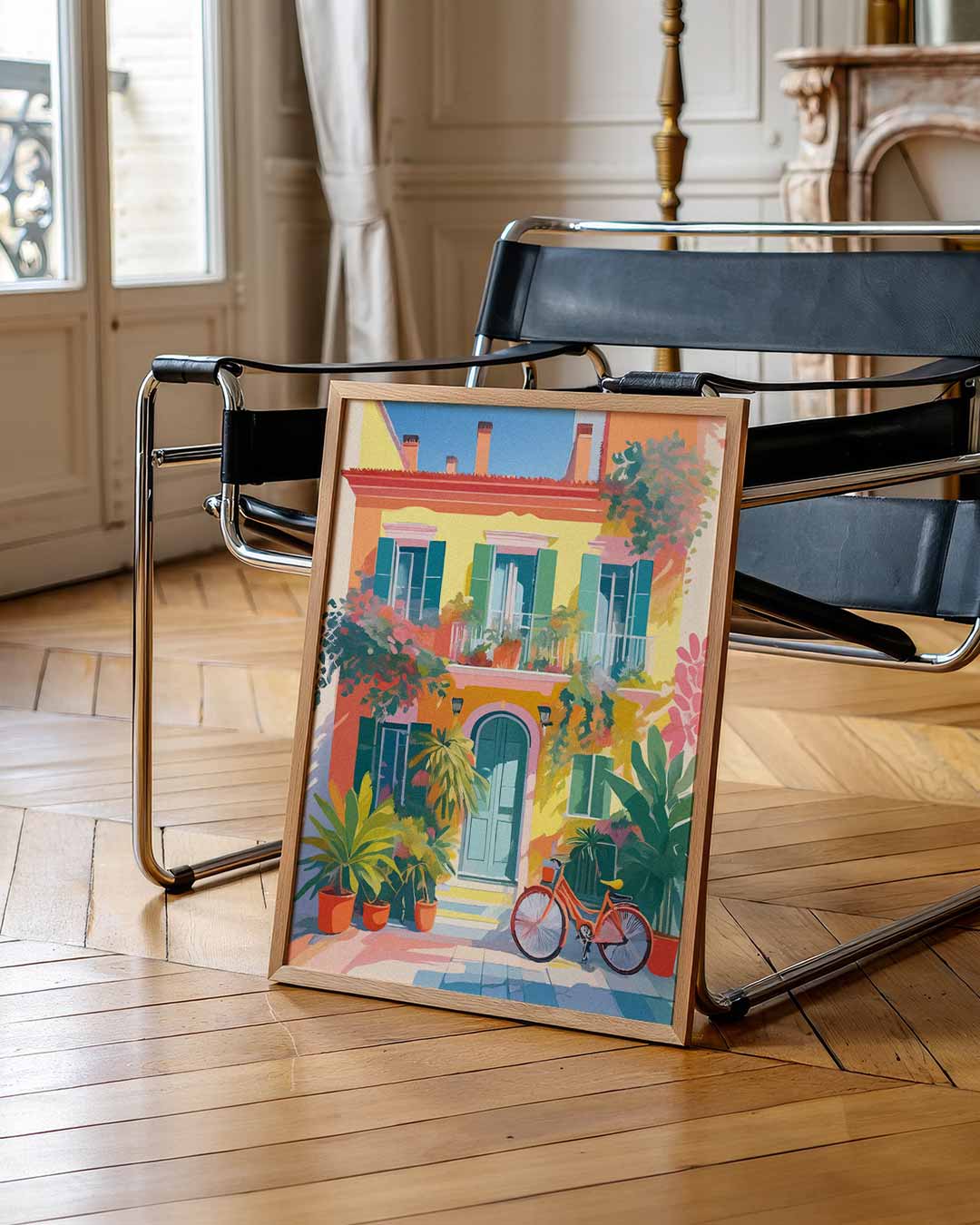 Zonnige Mediterrane Huis Poster-WallArtistic