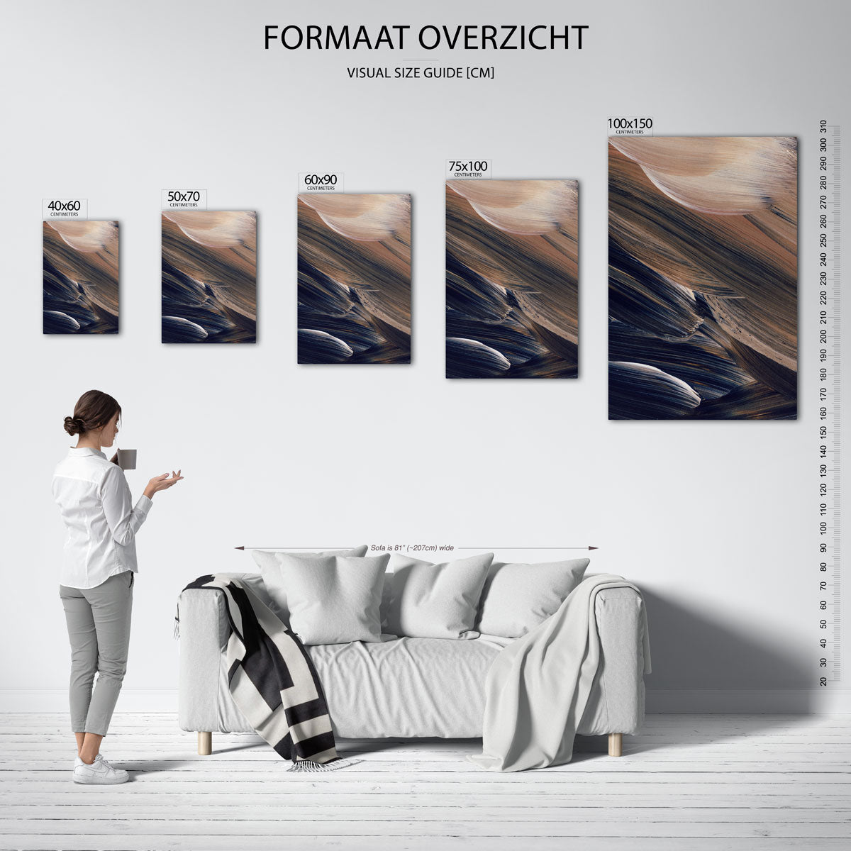 Dynamische penseelstreken Kunstwerk