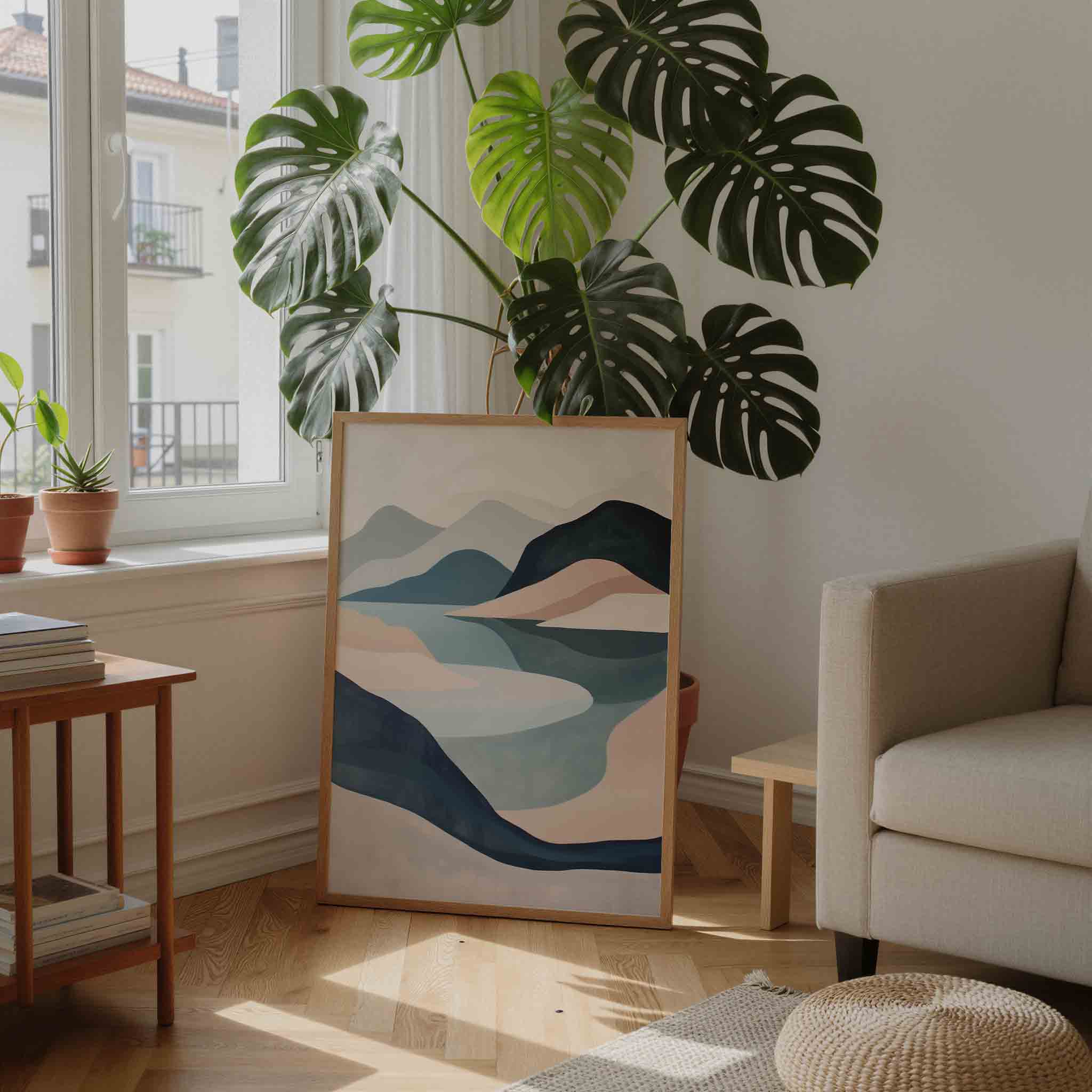 Landschap met bergen Poster