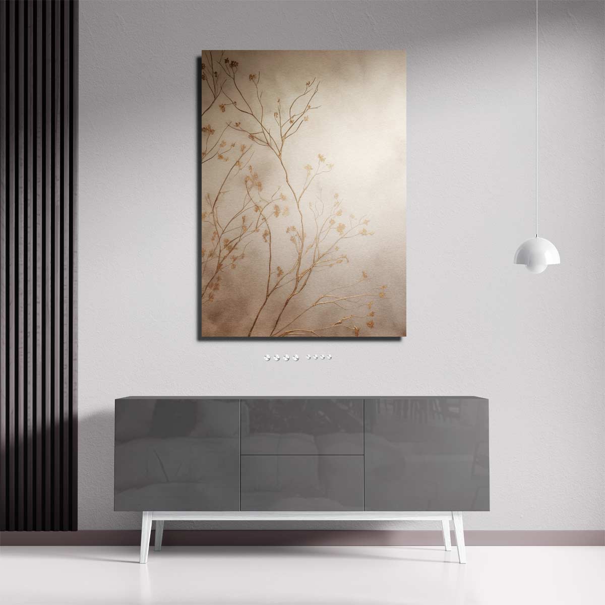 Gouden Takken in Mist Kunstwerk-canvas-dibond-plexiglas-wanddecoratie-WallArtistic